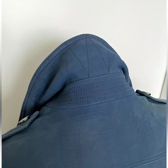 Burberry blue leather biker jacket - Picture 7 of 12